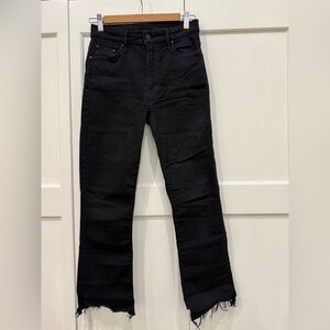 Mother Insider Crop Two Step Fray Not Guilty Black Jeans Size 28